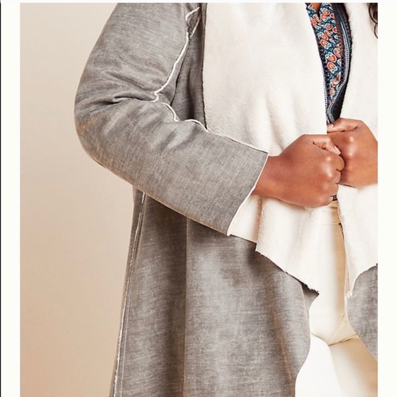 NWT Anthropologie Camilla Sueded Sherpa Jacket. - Picture 4 of 9